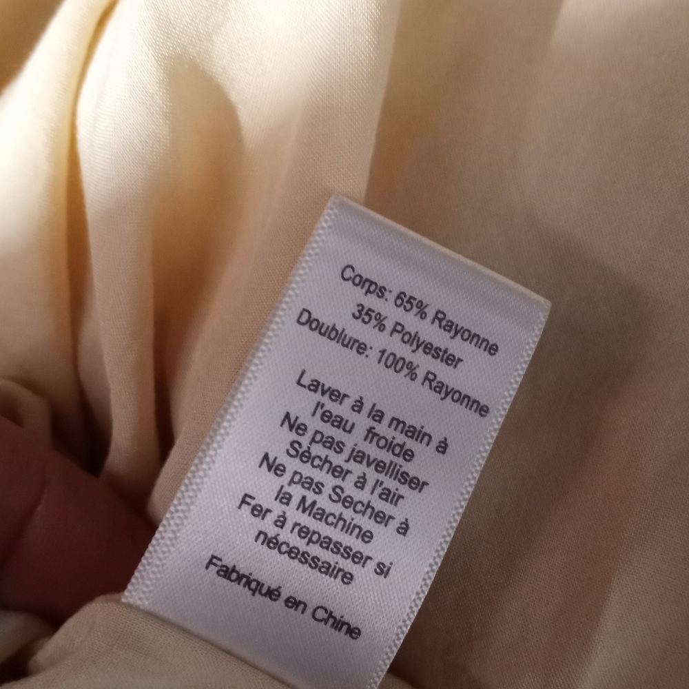 ISALIS Cream & Brown Striped Midi Dress w/Tied Front, size Small - Picture 5 of 5